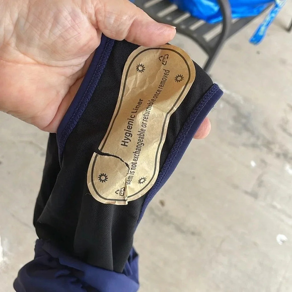 SHEKINI Women's Navy Bottom Twist Front Cheeky Swimsuit Ruched Bottoms - Picture 5 of 5